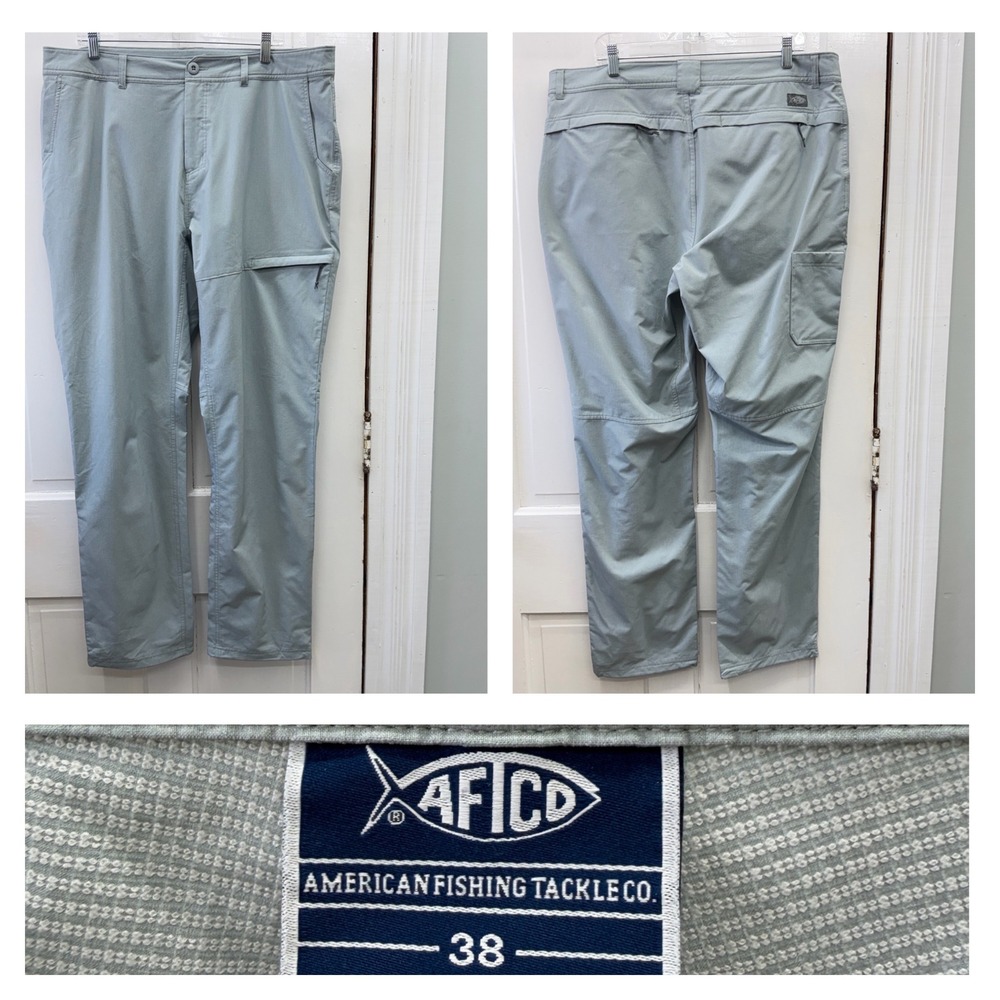 Aftco American Fishing Tackle‎ Company mesh breathable light grey pants men's 38